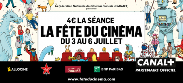 C'EST LA FÊTE DU CINEMA DU 3 AU 6 JUILLET, 4 EUROS LA PLACE POUR TOUS.